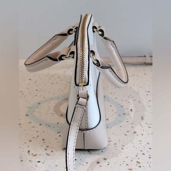 Kate Spade Mini Bag Handbag Crossbody or Carry Satchel Purse White/Tan‎ Leather - Picture 6 of 14